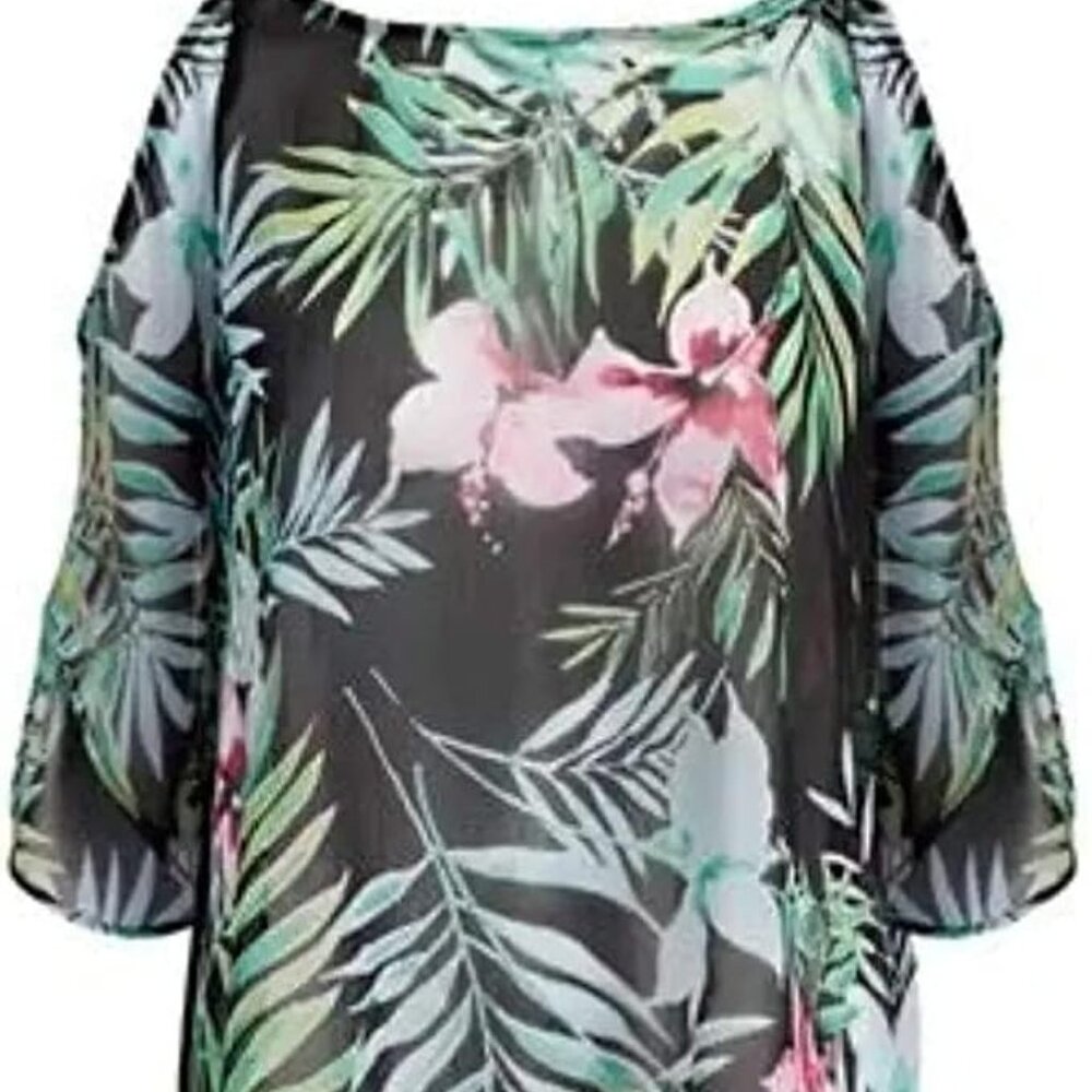 Womens New York & Co Cold Shoulder HI LO TOP (Size XS) NWT